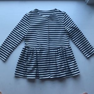 Navy Stripe Peplum Jacket